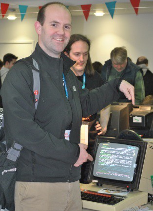 TwitBeeb and Eben Upton at Bristol Mini Maker Faire 2013.